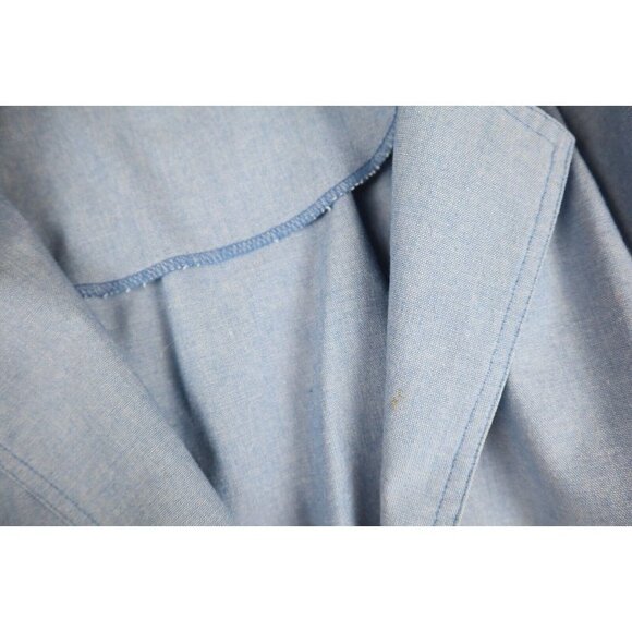 VINTAGE WOMEN'S BLUE 3/4 SLEEVE BUTTON-UP TOP - COS COB - SIZE 38 - Picture 4 of 8
